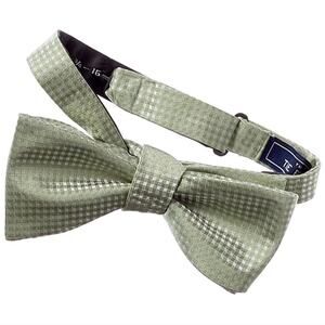 NWT The Tie Bar Be Married Sage Green Checks Silk Bow Tie